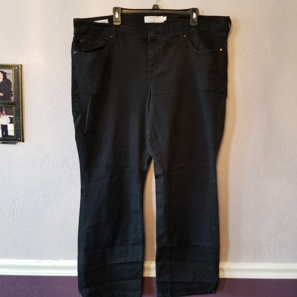 Torrid Barely Boot Black Rinse Jeans Size 24R stretch 5 pocket